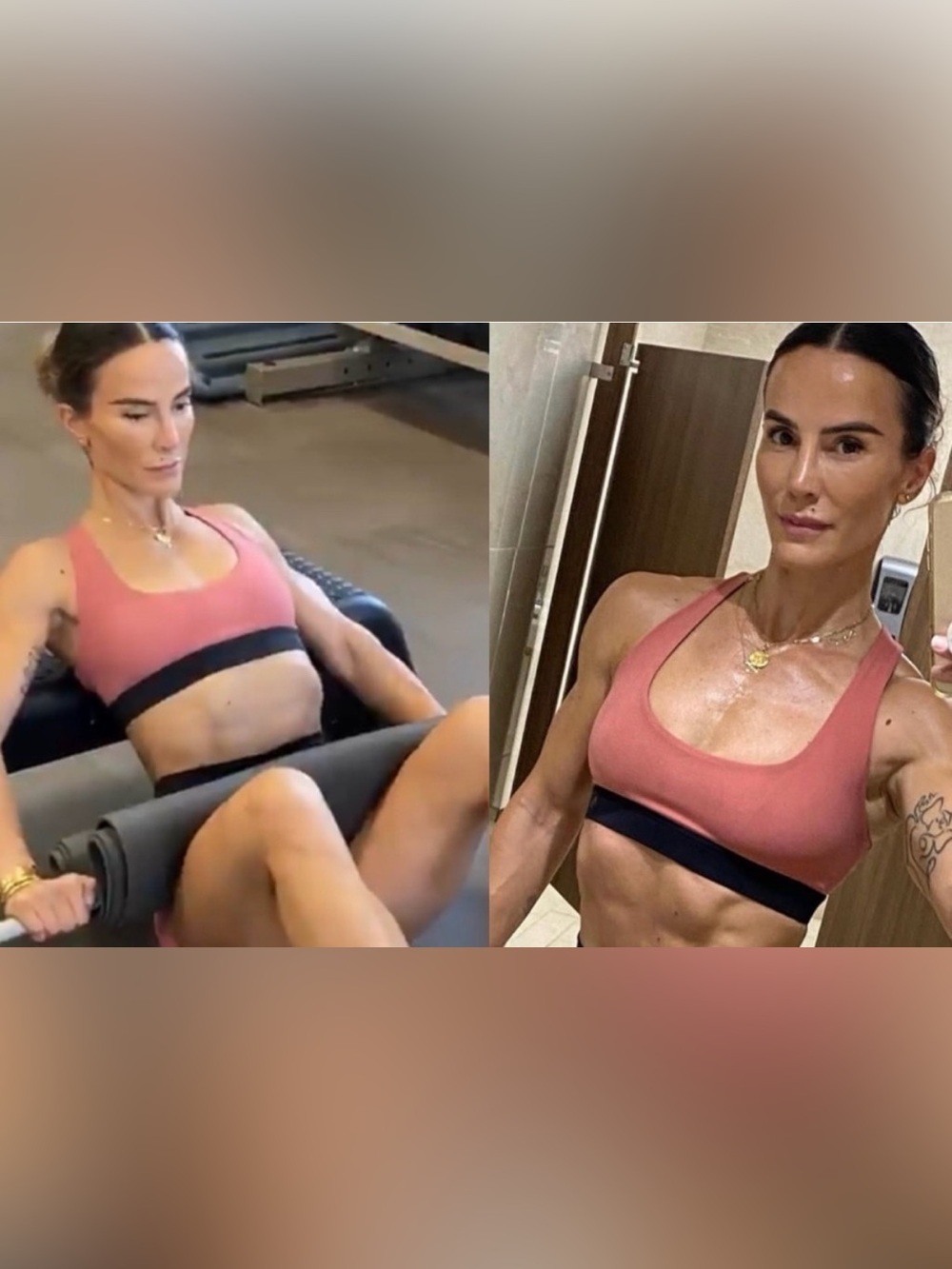 Zentoa pink and black low-impact colorblock sports bra